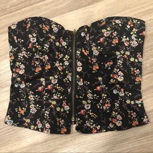 American Rag Zip Front Strapless Bustier Top